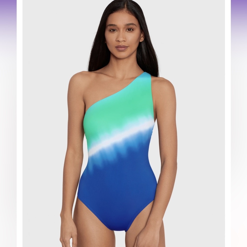 Lauren Ralph Lauren cabana Ombré one shoulder swimsuit